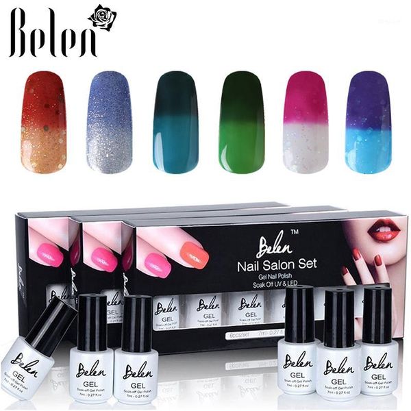 

belen 7ml 6pcs nai gel polish uv 1 gift box set tool nail gellak hybrid lacquer soak off gelpolish varnish kit lacquer1