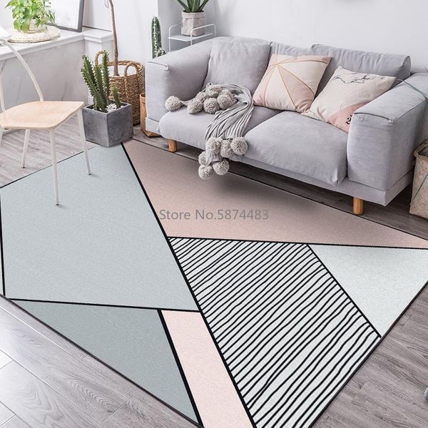 

fashionable nordic beauty geometric simple gray pink triangle bedroom living room kitchen floor mat carpet carpets