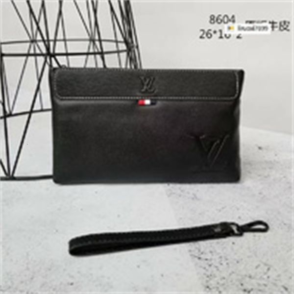 

card brand designer luxury 3ae7 men's handbag key 8604 real leather long wallet chain wallets holders compact purse clutches evening