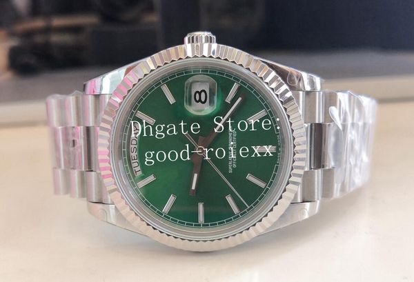 

18 style luminous watches men's green dial bp factory watch automatic 2813 flute bezel steel day date time 228239 sapphire crystal bpf, Slivery;brown