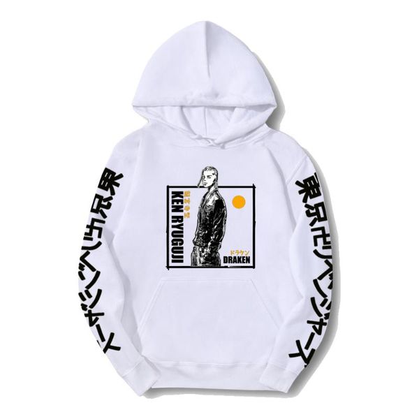 

men's hoodies & sweatshirts japanese anime draken ryuguji ken men hoodie fashion graphics mikey sona manjiro winter oversize sweatshirt, Black