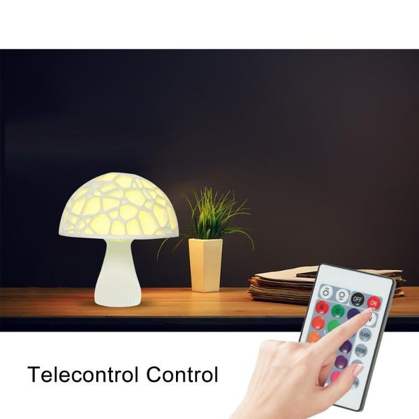 

7.9" colorful rgb 3d printed mushroom light usb rechargeable desk tablet gift lamp for home decoration fingerprint access control