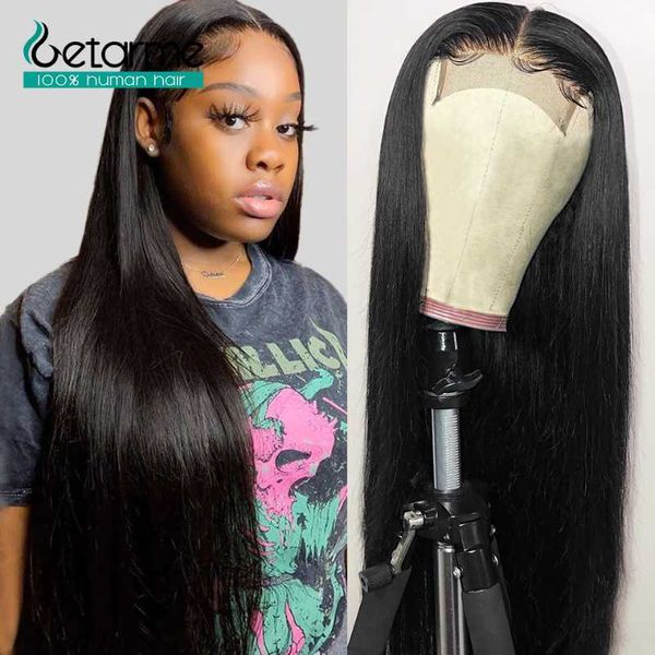 

4x4 closure wig straight lace pre plucked with baby hair non-remy human brazilian hair4x4 for black wigs, Black;brown