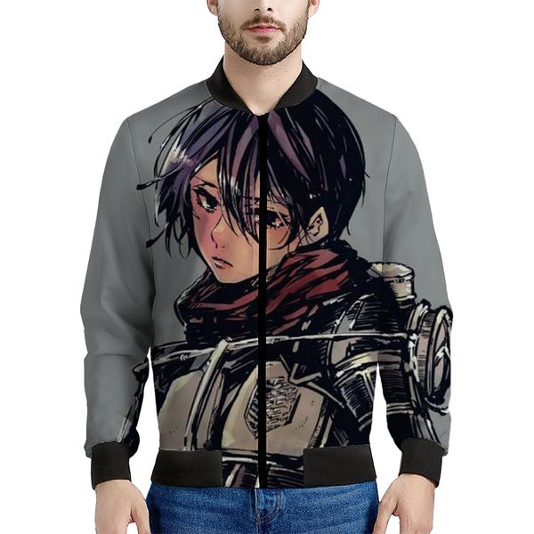 

attack on giant domineering boy pattern men s baseball jacket high-quality comfortable fashionable travel sports party commute, Black;brown