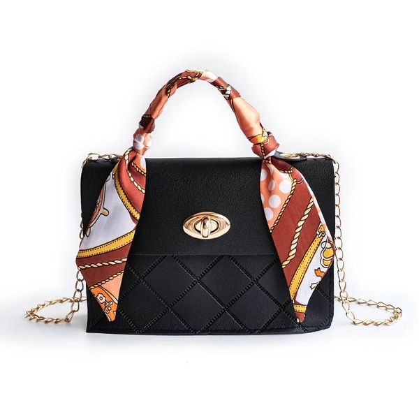

evening bags 2021 fashion trendy shoulder bag simple ladies small turn lock handbags female silk scarf portable crossbody