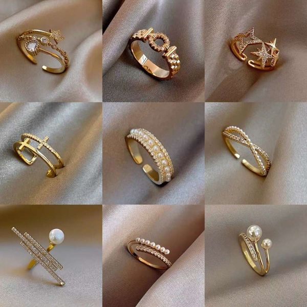 

female design fashion personality indifference style index finger ring opening hand ornament, Black