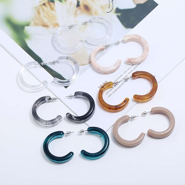 

resin earrings fashion semicircular c-type letter simple earrings female