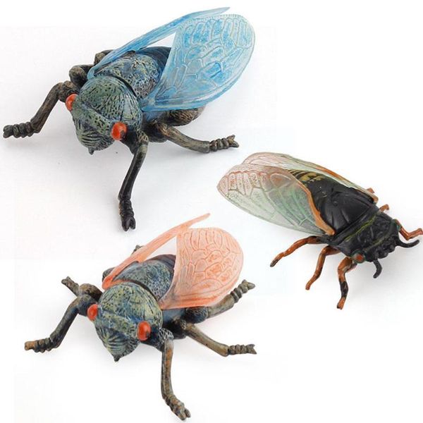 

decorative objects & figurines simulated insect kids toys crawling model cicada fun home knows ornaments decoration trick m6g7
