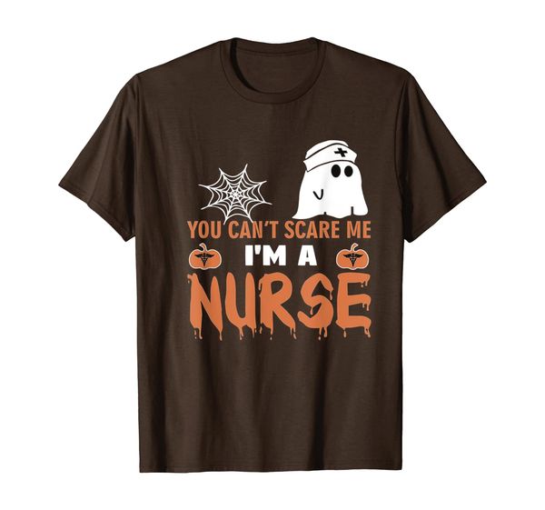

you can't scare me i'm a nurse t-shirt, White;black