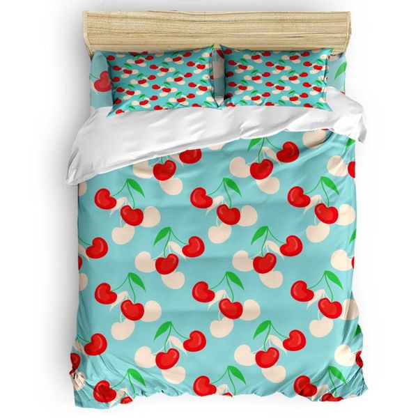 

bedding sets red cherry fruit duvet cover set warm and comfortable bedroom supplies comforter 2/3/4pcs