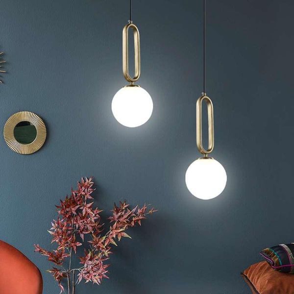 

pendant lamps european style glass luminous small ball creative children's room bedroom single head simple decorative lights wf1016