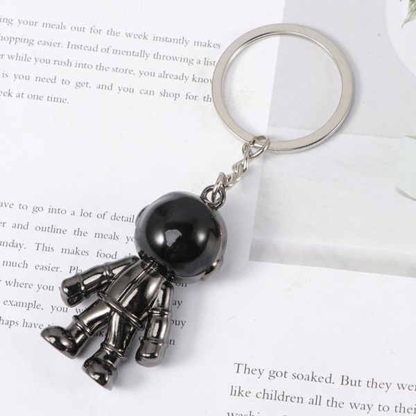 

hooks & rails creative space robot keychain fashion accessory hanging key rings ornament (black)