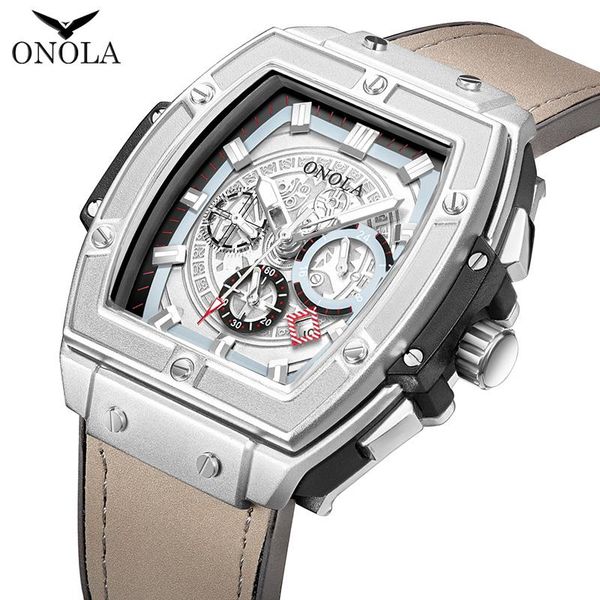 

wristwatches 2021 onola men automatic mechanical watches fashion luxury self-winding watch mens wristwatch relogio masculino, Slivery;brown