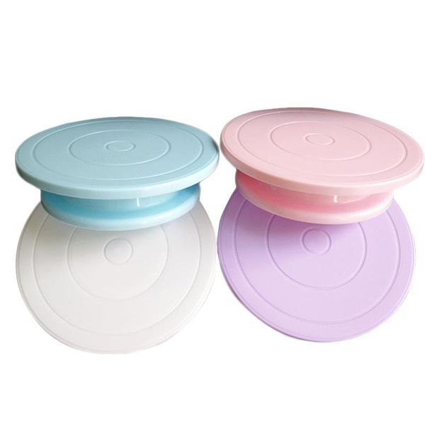 

baking & pastry tools rotating plate 1pcs revolving decorating display stand plastic cake turntable kitchen gadgets decoration 4colors