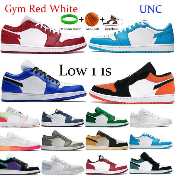 

gym red white low 1s 1 unc pine green basketball shoes royal toe pairs mens women sneakers 3 chicago trainers, Black