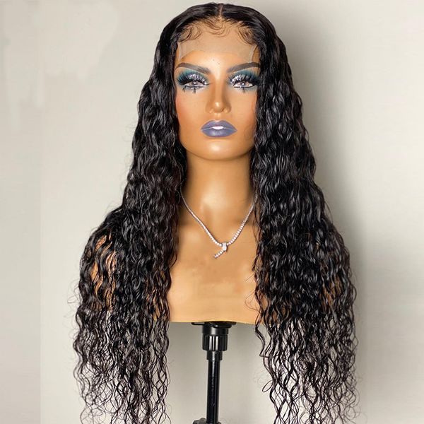 

soft long 26 inch kinky curly lace front wig for fashion women with babyhair glueless natural hairline daily wear high temperature, Black;brown