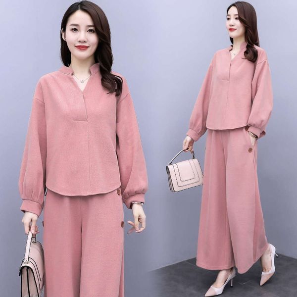 

spring women's fashion wide leg pants set, Black;white