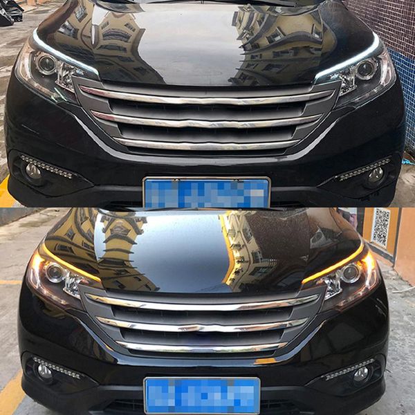 

car headlights 2x drl daytime running light led flexible strip white turn signal