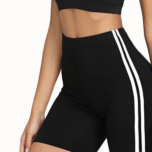 

women short shorts summer striped athletic ladies running fitness jogging clothes cotton casual home pajamas comfortable, White;black