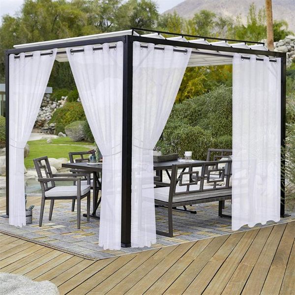 

curtain & drapes patio waterproof outdoor white sheer curtains blackout tulle for windows living room bedroom decoration