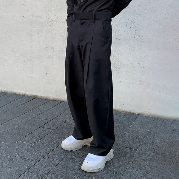 

pants fashionable the 2021 autumn suit fall loose korean casual wide leg temperament men's versatile, Black