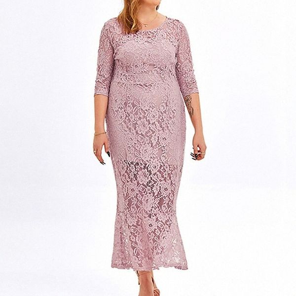 

women's plus size sheath dress floral round neck ruffle half sleeve spring summer prom dress maxi long dress party vacation / party / c, Black
