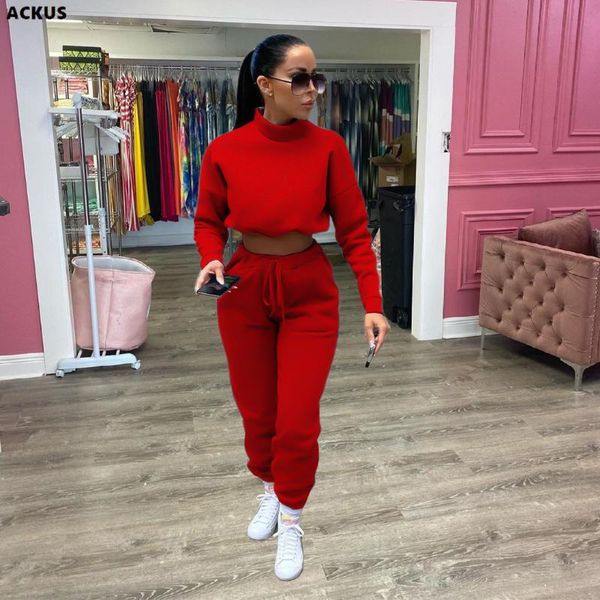 

women's two piece pants ackus women tracksuits solid loose crop and trousers 2 sets female casual set active sweatsuit outfit fall, White