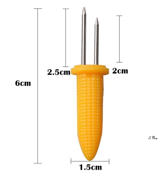 NewBBQ Mısır Tutucular Çatal Çok Fonksiyonlu Paslanmaz Çelik Barbekü Mısır Araçları Parti Mutfak Barbekü Malzemeleri EWE7534