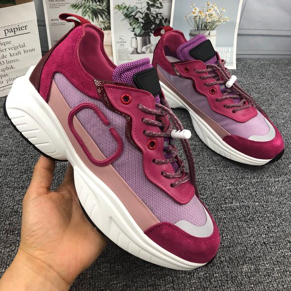 

luxury men mesh fabric lace-up flat casual shoes designer sneakers women white calfskin genuine leather suede speed trainers size 35-46 q-17, Black