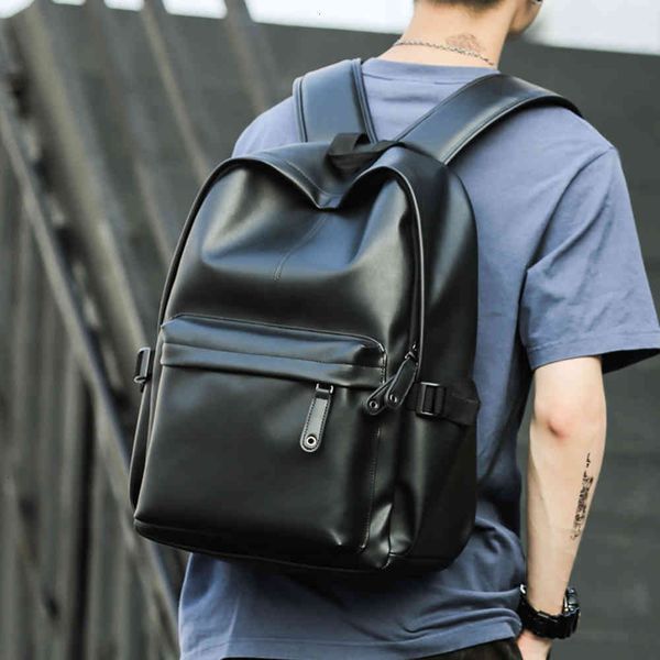 

men's bag fashion young students' soft leather backpack men's s