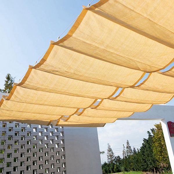 

beige color wave sun shade net courtyard pavilion sails room canopy shading cloth terrace sunshade nets