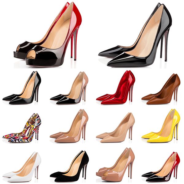 

red bottoms designer shoes high heels 8  12cm so kate black womens ladies dress party wedding office & career genuine leather point toe pu