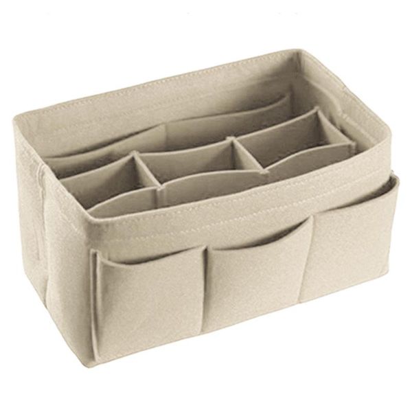 

felt storage bag cosmetics home small items supplies organizer or folding box beige cosmetic bags & cases