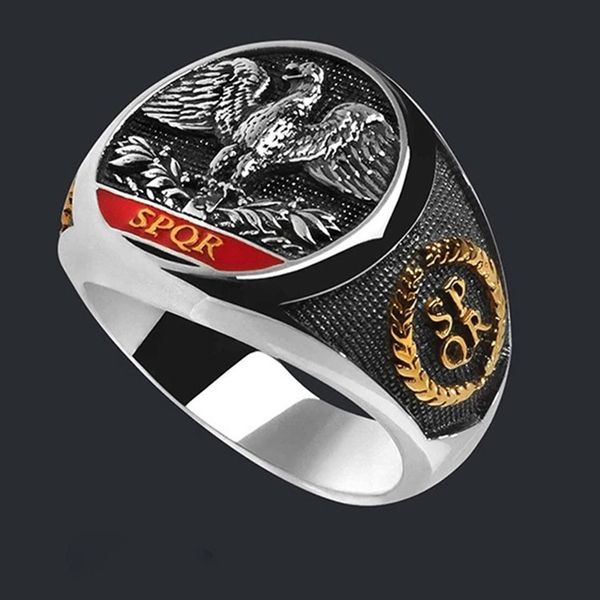 

ring golden wheat ear silver eagle men's domineering