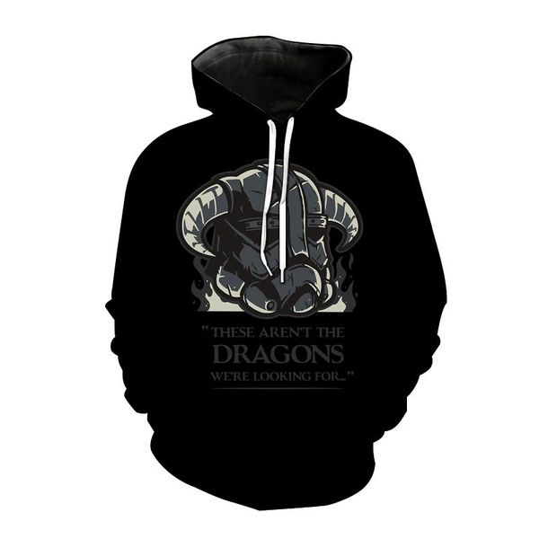 

men's hoodies & sweatshirts game the elder scrolls v skyrim men women 3d print sweatshirt fashion oversized hoodie hip hop pullover mal, Black