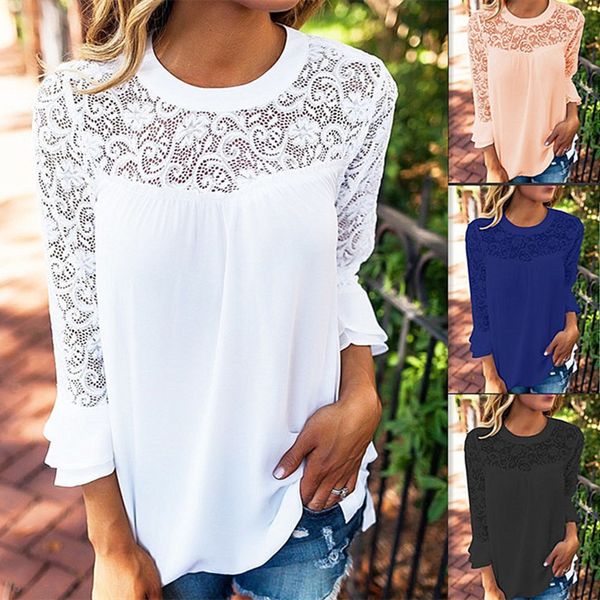 

new womens shirt classic chiffon blouse female plus size loose long sleeve casual shirts lady simple style clothes blusas, White