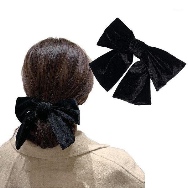 

haimeikang velvet big bow hair clip fashion women knotting hairpin horizontal ladies ornament accessories1