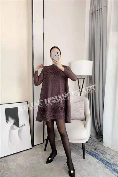 

dress fashion fold pure color turtleneck applique, Black;gray