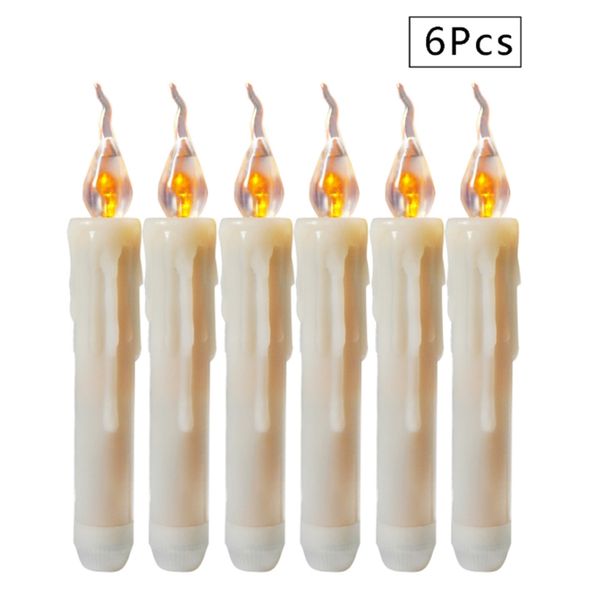 Commercio all'ingrosso 6 pz/set LED Candele Senza Fiamma Azionare Lampada Immerso Tremolante Candele Pilastro Elettrico Per La Decorazione Della Festa Nuziale