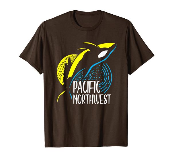 

pacific northwest orca whale tree mountain ocean pnw gift t-shirt, White;black