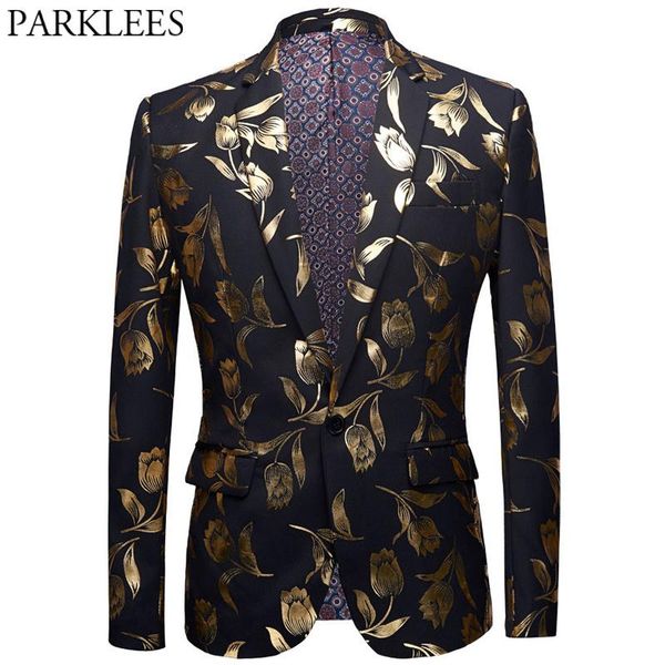 

men's suits & blazers brand steampunk blazer jackets men shiny gold tulip floral print wedding dress suit coats casual plus size singer, White;black