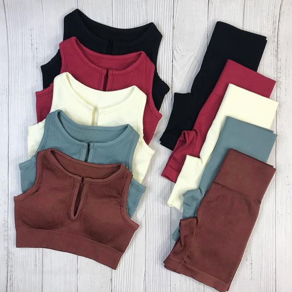 

yoga outfit women shorts sets sport set gym clothes high waist female workout running suit for fitness seamless sportwear