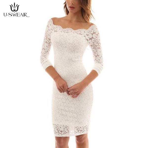 

casual dresses women white elegant lace dress 2021 summer vintage office slim bridemaid wedding party vestidos, Black;gray