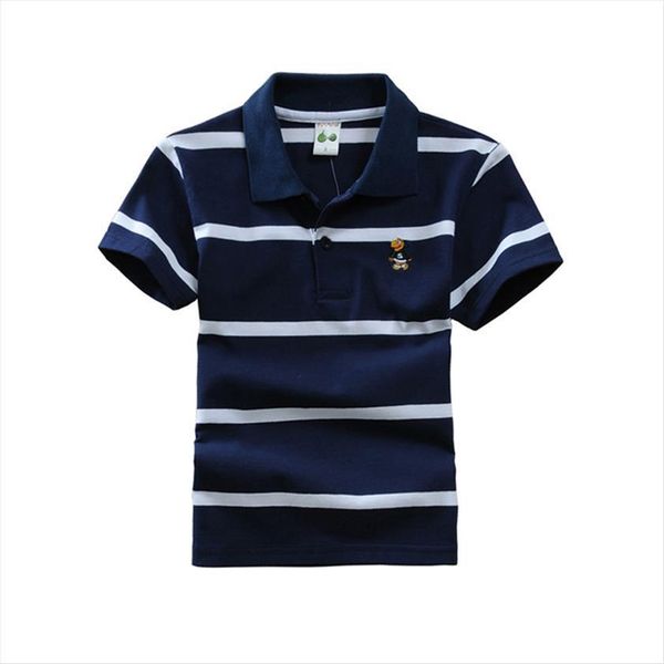 

children t shirt for boy short sleeve casual kids clothes summer striped cotton height 90 165cm boys bc002, Blue