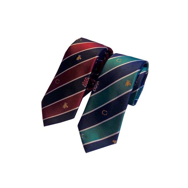 

Fashion Stripe Neck Ties Mens Designers Silk Necktie Snake Embroidery Neckties Classic Jacquard Casual Tie Birthday Gift For Men