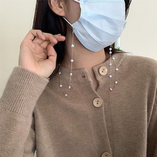 

and japan south korea mask hanging rope creative fashion personality love pearl anti loss chain neck glass