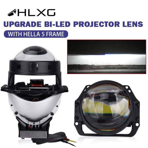 

car headlights hlxg bi led projector lens laser lights light 60w 30000lm 3 inch automotive lenses headlight tuning w/hella 3r g5 bracket