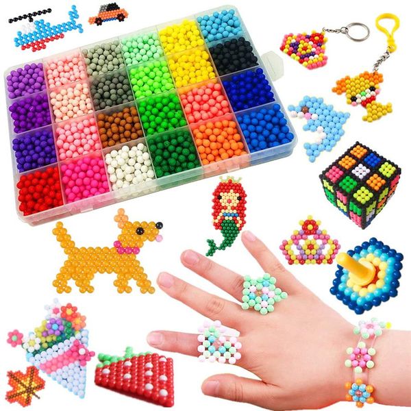 

36 Color Supplement Beads Puzzle Crystal DIY Water Spray Set Ball Game 3D Handmade Montessori Magic Educational Childrens Toy
