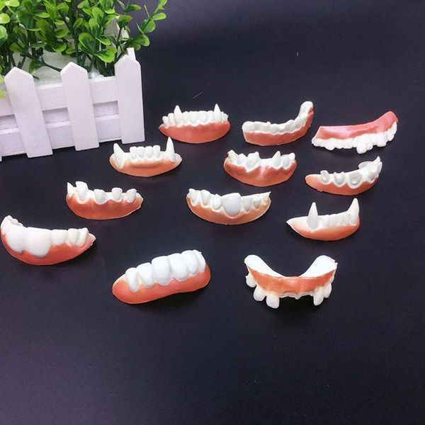 

party masks 12pcs/set halloween prank toys simulation rotten teeth vampire denture t3la