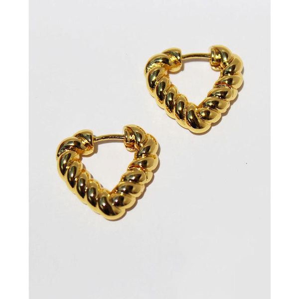

hoop & huggie earrings for women 2021 vintage heart jewelry woman earring gold plated filled bijouterie female stylish geometric piercing, Golden;silver